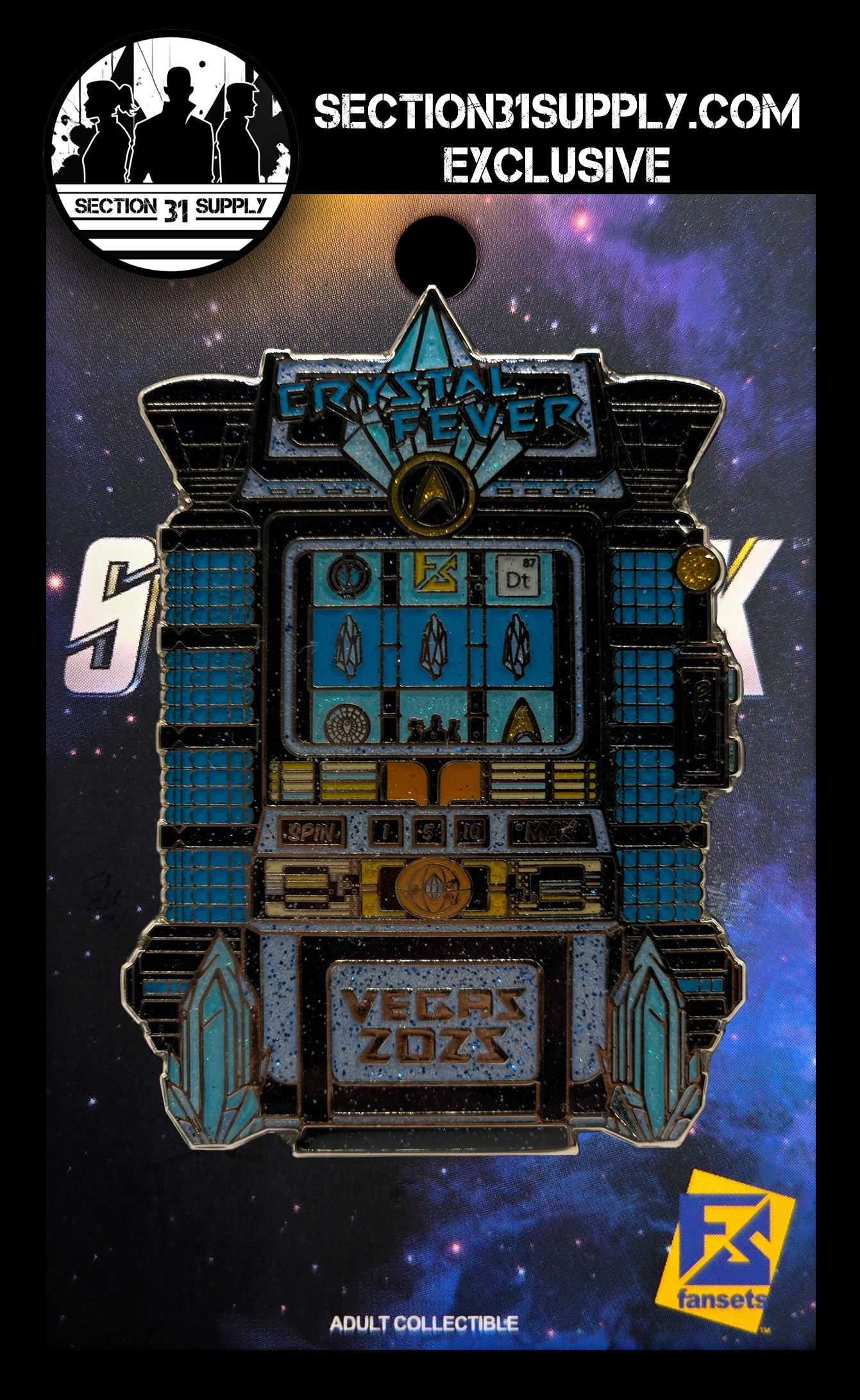 Star Trek: STLV 2026 "Crystal Fever" Dilithium Crystal Slot Machine Fansets Pin